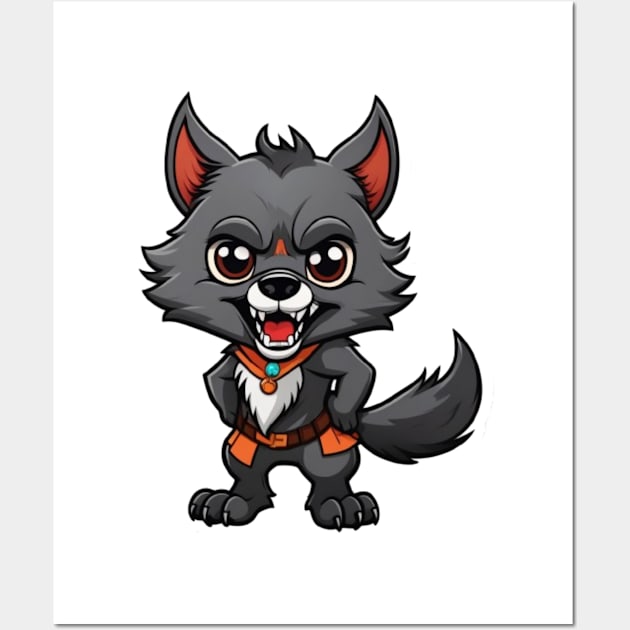 Cute little angry warewolf Wall Art by Majkel&Majkel